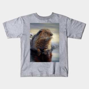 Arctic Muskrat - Oil Paint Kids T-Shirt